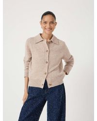 Hush - Cedar Wool Blend Collar Detail Cardigan - Lyst