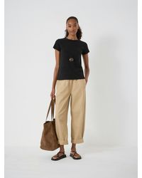 Hush - Jack Barrel Leg Pull On Cotton Trousers - Lyst