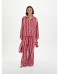 Hush - Lois Brushed Cotton Revere Collar Pyjamas + Eye Mask - Lyst