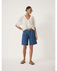 Hush - Bree Mid-Rise Long Denim Shorts - Lyst