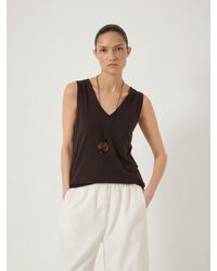 Hush - Lio Linen V Neck Vest - Lyst