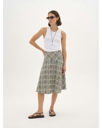 Hush - Ciel Check Midi Skirt - Lyst