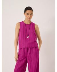 Hush - Vera Stripe Linen Blend Shell Top - Lyst