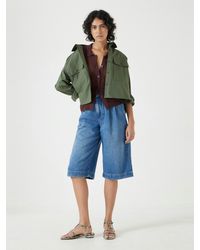 Hush - Lya Cropped Denim Bermuda Shorts - Lyst