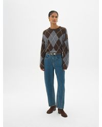 Hush - Mossy Brushed Wool Argyle Jumper - Lyst