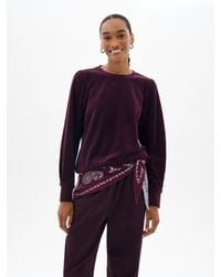 Hush - Emily Velour Puff Sleeve Jersey Top - Lyst