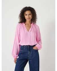 Hush - Ruffled Long Sleeve Blouse - Lyst