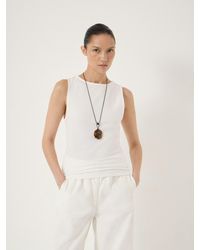 Hush - Micah Slash Neck Cotton Ribbed Vest - Lyst