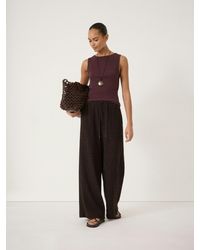 Hush - Aria Textured Jersey Wide Leg Trousers - Lyst