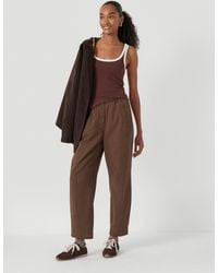 Hush - Jack Barrel Leg Pull On Cotton Trousers - Lyst
