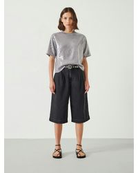 Hush - Lya Cropped Denim Bermuda Shorts - Lyst
