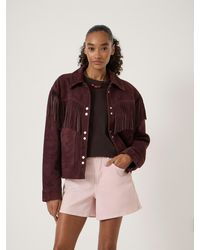 Hush - Oona Fringe Pure Suede Jacket - Lyst