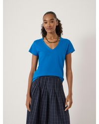 Hush - Slim Fit Slub Cotton V Neck T-Shirt - Lyst