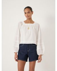 Hush - Raye Square Neckline Cotton Blouse - Lyst