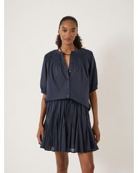 Hush - Dru Gathered Neckline Cotton Blouse - Lyst