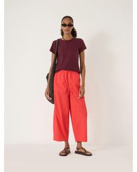 Hush - Juno Pull On Laundered Cotton Barrel Leg Trousers - Lyst