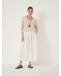 Hush - Coralie Linen Blend V Neck Jumper - Lyst