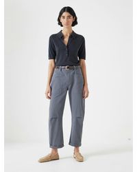 Hush - Cordi Barrel Leg Cotton Trousers - Lyst