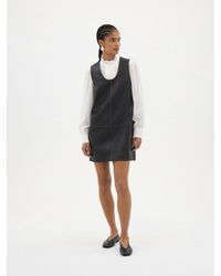 Hush - Gia Scoop Neck Mini Leather Dress - Lyst