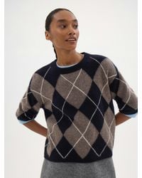 Hush - Arlena Brushed Wool Argyle Tee - Lyst