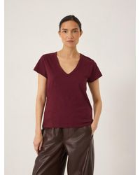 Hush - Slim Fit Slub Cotton V Neck T-Shirt - Lyst