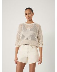 Hush - Lillie Open Stitch Star Graphic Cotton Jumper - Lyst