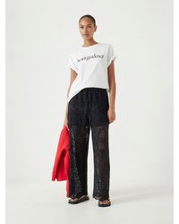 Hush - Cotton Broderie Trousers - Lyst