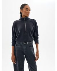 Hush - Aida Velour Half Zip Sweatshirt - Lyst