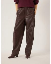 Hush - Zora Leather Hem Detail Trousers - Lyst