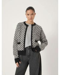 Hush - Jacquard Edge-To-Edge Cardigan With Wool - Lyst