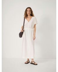 Hush - Linen Blend Remy Pleated Midi Dress - Lyst