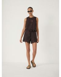 Hush - Brin Cotton Broderie Hem Pull On Shorts - Lyst
