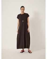 Hush - Cap Sleeve Barrel Jersey Midi Dress - Lyst