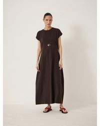 Hush - Thelma Cap Sleeve Barrel Jersey Midi Dress - Lyst