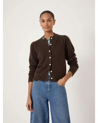 Hush - Wool Blend Gathered Shoulder Detail Cardigan - Lyst