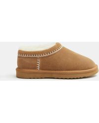 Hush - Padded Collar Sheepskin Snug Slippers - Lyst
