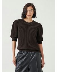 Hush - Jessie Cotton Puff Sleeve Ribbed Top - Lyst