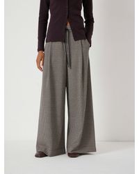 Hush - Check Wide Leg Jersey Trousers - Lyst