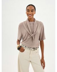 Hush - Elarae Supersoft Crew T-Shirt And Matching Scarf - Lyst