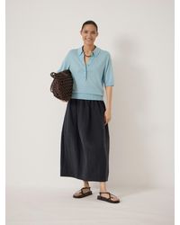 Hush - Ellen Fine Knit Short Sleeve Polo Top - Lyst