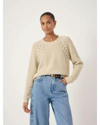 Hush - Mel Wool Blend Plait Trim Jumper - Lyst