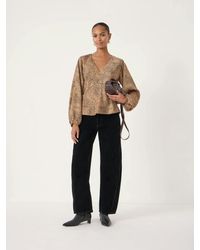 Hush - Grace Satin Long Sleeve Top - Lyst