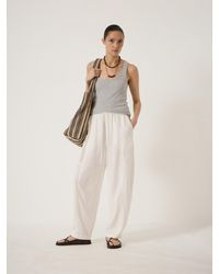 Hush - Tovi Linen Blend Barrel Leg Trousers - Lyst