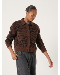 Hush - Wool Blend Tiger Jacquard Shirt Jacket - Lyst