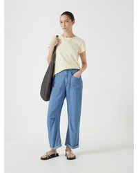 Hush - Chambray Cordi Barrel Leg Trousers - Lyst