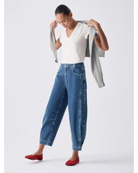 Hush - Bryce Seam Detail Barrel Leg Jeans - Lyst