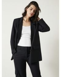 Hush - Double Breasted Oversized Pinstripe Wool Blend Blazer - Lyst