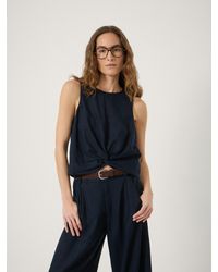 Hush - Maggie Twist Front Linen Top - Lyst