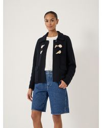 Hush - Dora Duffel Trim Wool Blend Cardigan - Lyst