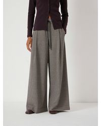 Hush - Check Wide Leg Jersey Trousers - Lyst